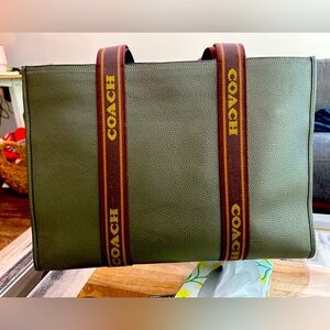 COACH Green Large smith tote bag